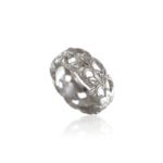 Giglio Bianco floral ring thin band