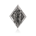 Formella della Cresima, simbolo di forza e conferma spirituale.