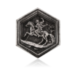 Formella la Caccia o l’Equitazione, simbolo di tradizione.