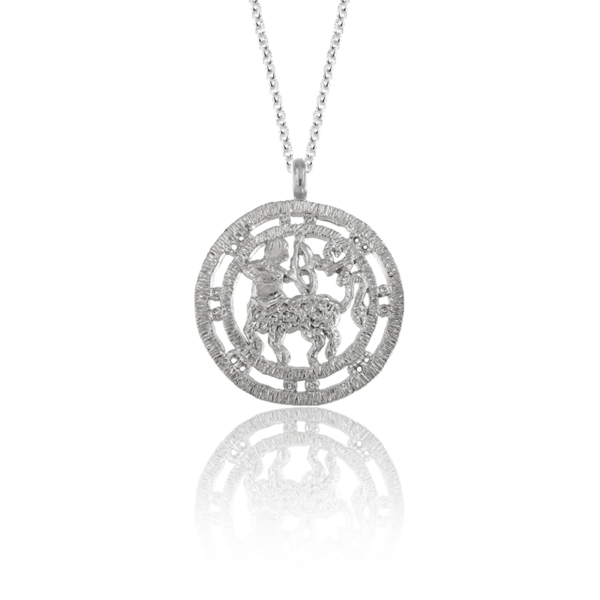 Pendente Segno zodiacale Sagittario con dettagli simbolici.