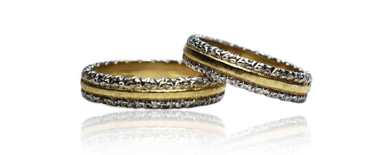 Paolo e Beatrice Wedding ring in two colours