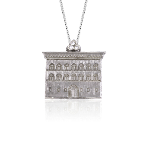 Pendente Facciata di Palazzo Strozzi medio con dettagli architettonici fiorentini.