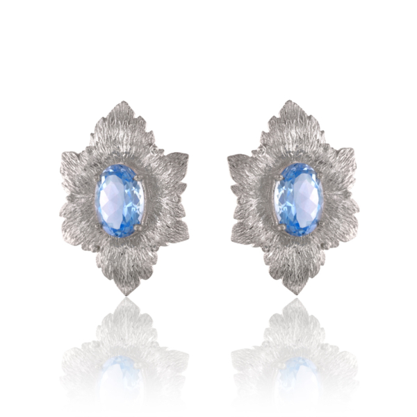 Orecchini Vera con topazio azzurro artigianali per il lusso e l'eleganza