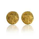 Orecchini fiorino d'oro giallo 18kt gigli. Orecchini Fiorino d’Oro 18kt Gigli