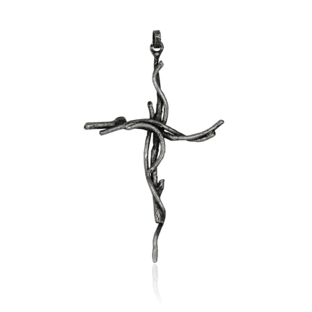 Croce del Custode in lega argentata, artigianale e simbolica.