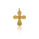 Croce della Fonte dorata con forma a goccia e superficie martellata.
